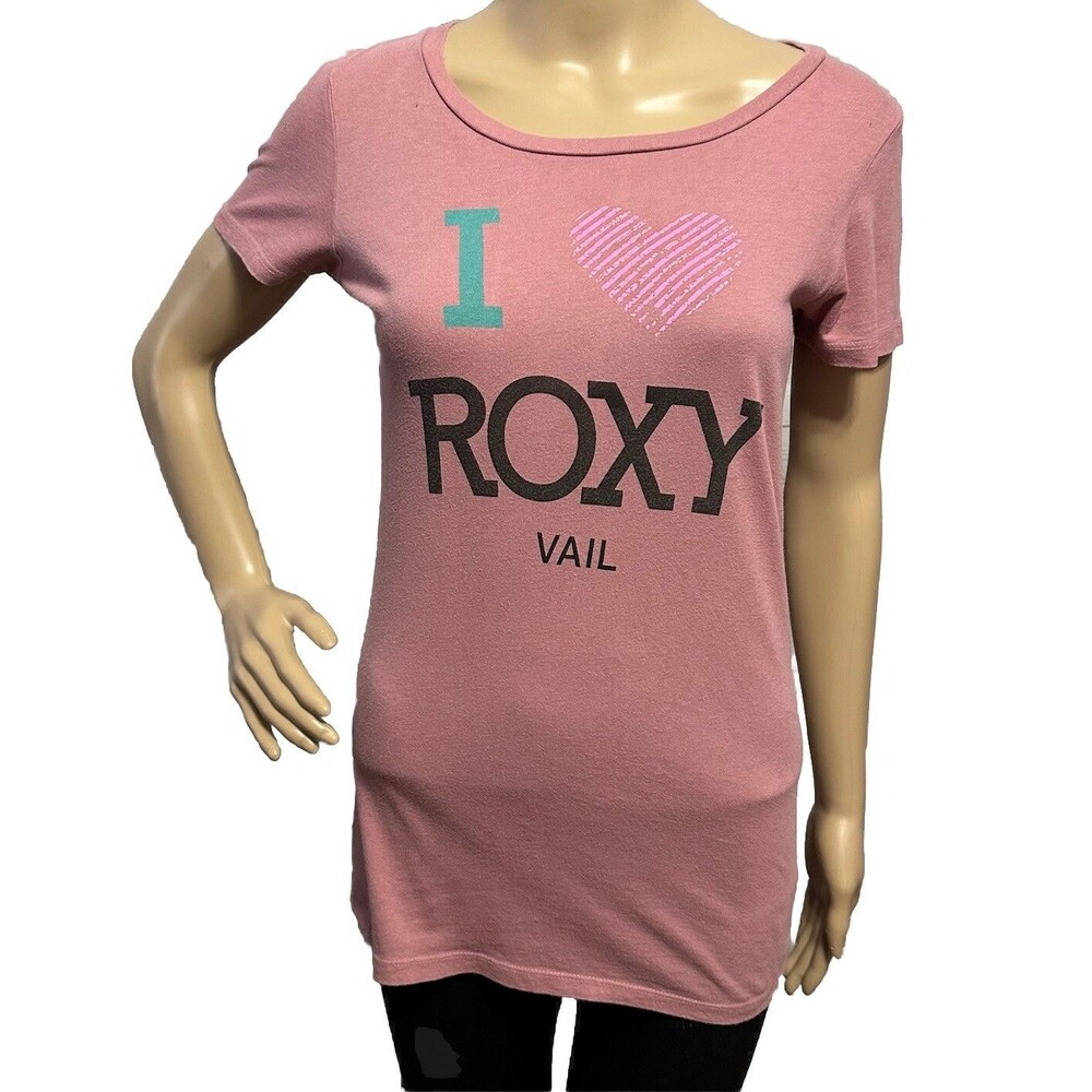 Rare Vintage Roxy T-Shirt I Heart Roxy Vail Colorado